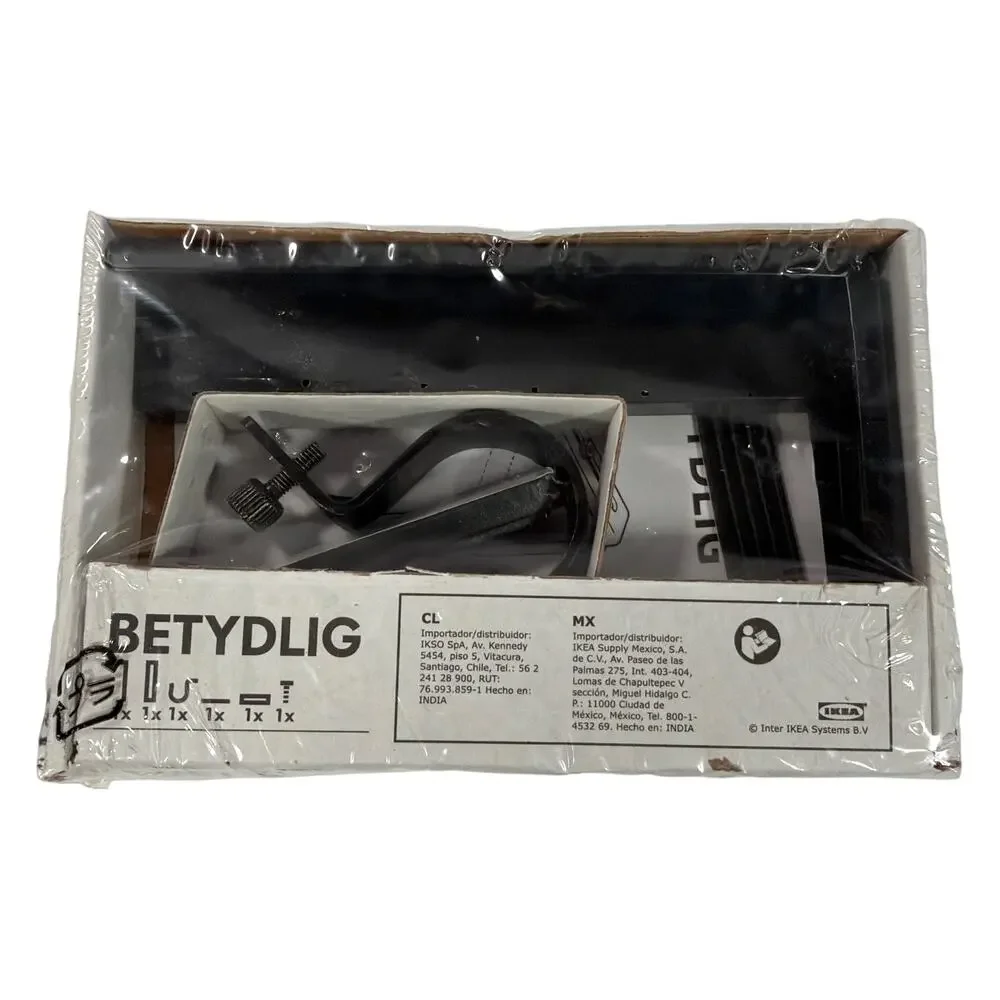 IKEA BETYDLIG Black Wall Ceiling Curtain Rod Bracket 602.172.28